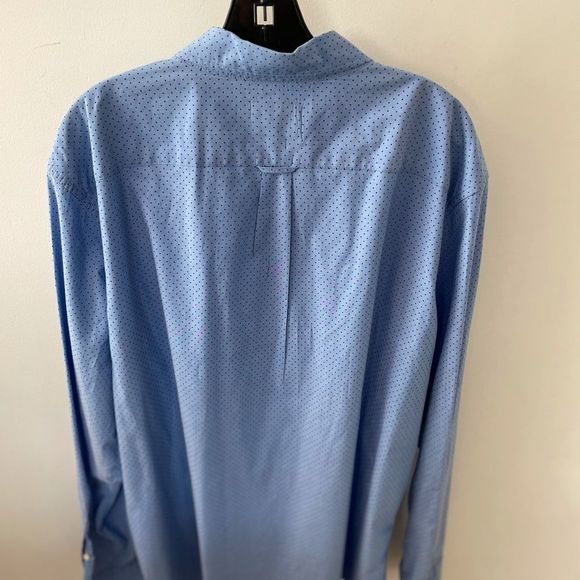 American Eagle Sz XXL Dress shirt Blue polkadot long sleeve button down collar - Picture 5 of 6
